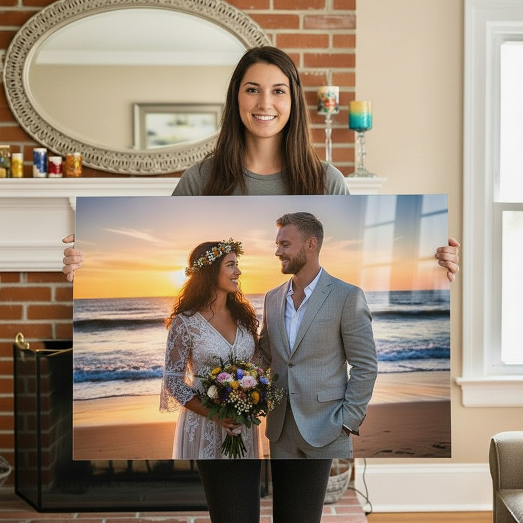 Custom metal print gift print—unique keepsake for weddings and anniversaries